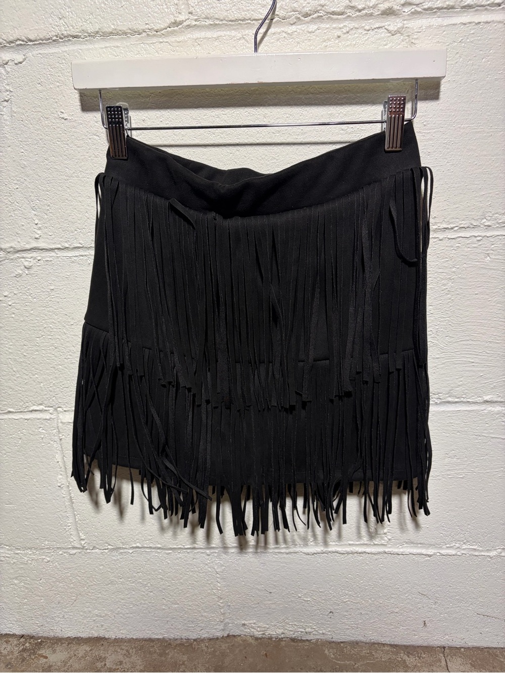 LG Black Fringe Mini Skirt - Double Tier Tassels
